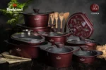 سرویس قابلمه گرانیت راکلند بادمجانی 17 پارچه