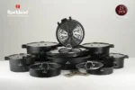 سرویس قابلمه گرانیت برند راکلند مدل تمیس 21پارچه رنگ مشکی