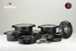 سرویس قابلمه گرانیت برند راکلند مدل تمیس 18پارچه رنگ مشکی