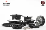 سرویس قابلمه گرانیت برند راکلند مدل لیانا 21پارچه رنگ مشکی