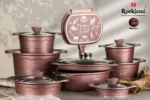 سرویس قابلمه گرانیت برند راکلند مدل مونیخ 17پارچه رنگ رزگلد