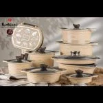 سرویس قابلمه گرانیت برند راکلند مدل مونیخ 17پارچه رنگ کرم