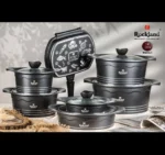 سرویس قابلمه گرانیت برند راکلند مدل مونیخ 14پارچه رنگ مشکی