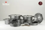 سرویس قابلمه گرانیت برند راکلند مدل تمیس 18پارچه رنگ طوسی