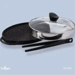 تابه گریل چدن گرد کوچک یونیک سایز 28 بدون چوب کد un-6007