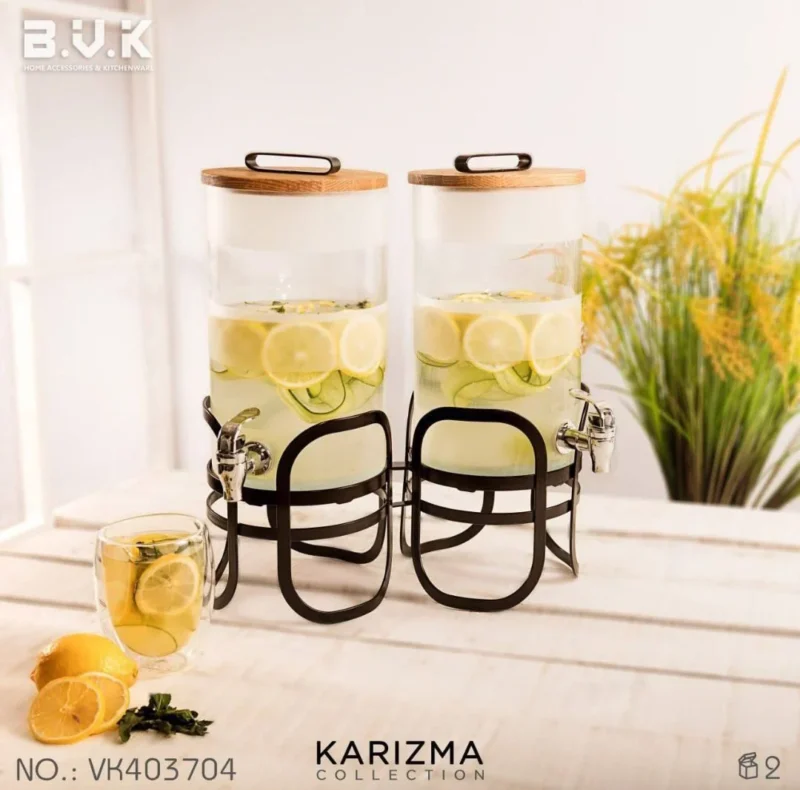 کلمن شیشه ای طرح کاریزما دو قلو برند B.V.K کد403704 vk - Image 1