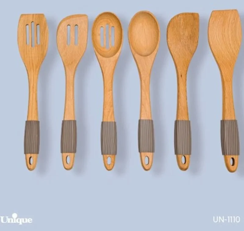 کفگیروملاقه یونیک تک چوبی دسته سیلیکون کد un-1110 - Image 1