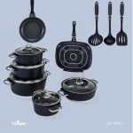 سرویس قابلمه 16 پارچه یونیک سرمه ای مدل مونیخ کد un-7650