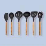 ست کفگیروملاقه یونیک سیلیکون تک دسته چوبی un-1170