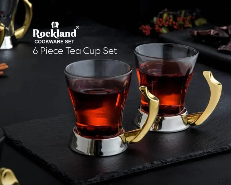 فنجان چای برند راکلند ROCKLAN طلایی نقره ای - Image 1