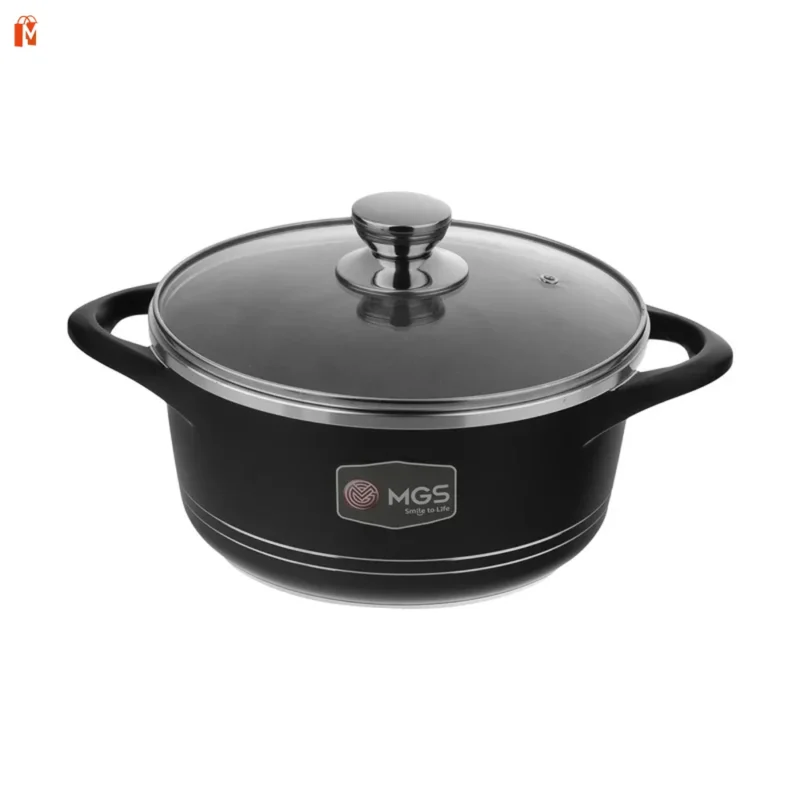 ‫قابلمه سایز 24 گرانیت طرح ایتالیا B‬‏ برند ام جی اس MGS کد کالا/رنگ مشکی - Image 1