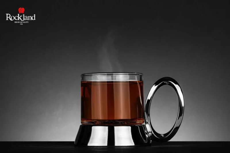 فنجان 6 عددی راکلند پایه استیل رنگ نقره ای - Image 1