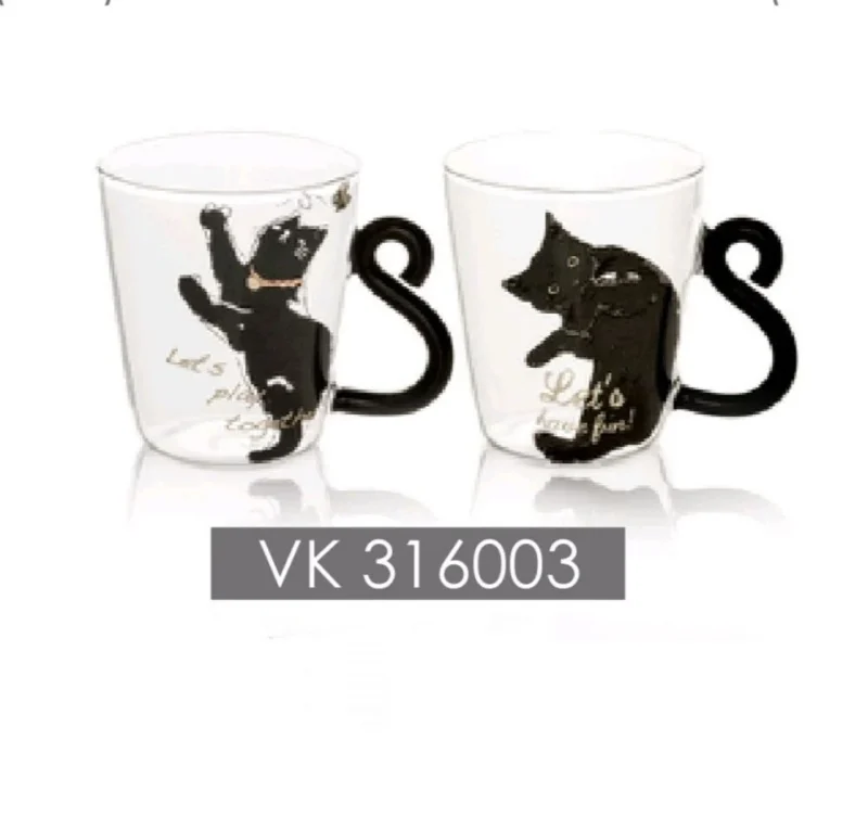 لیوان 300ml طرح گربه بی وی کی B.V.K مدل Pirex کد (24-2) VK316003 - Image 1