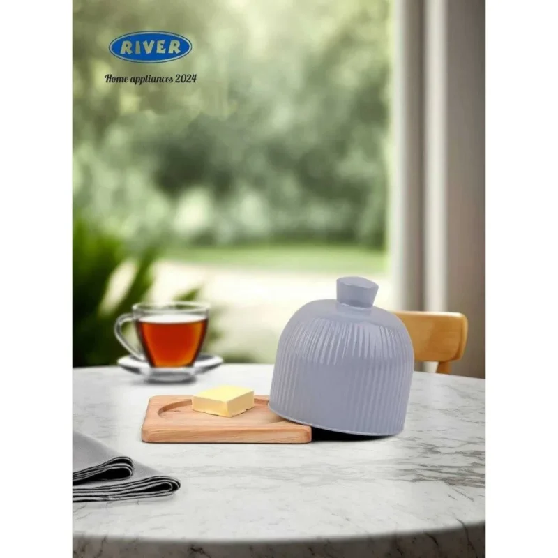 کره خوری گلس کالر با زیره چوبی طوسی ریور RIVER کد 3921G - Image 1